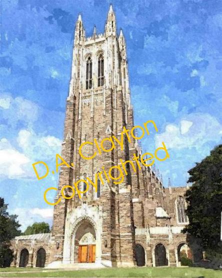 Duke University Chapel watercolor